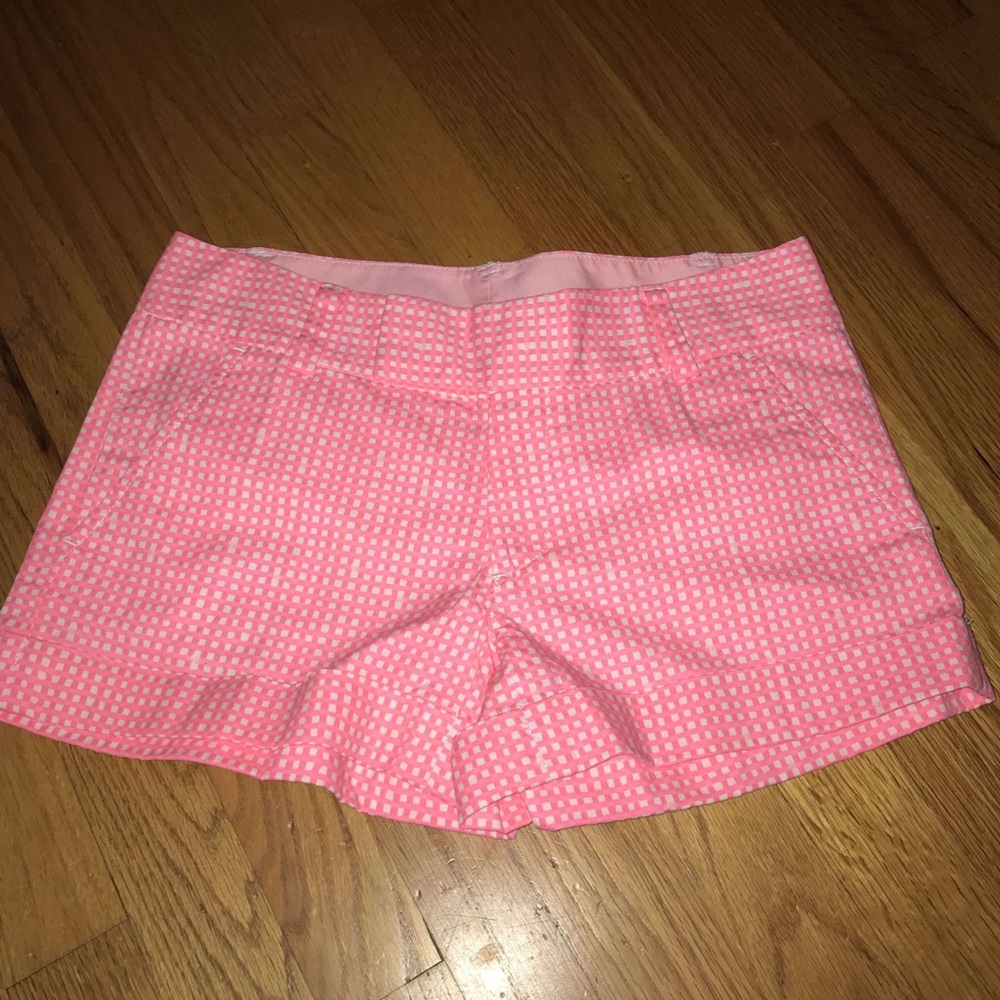 Lilly Pulitzer pink and white chino shorts